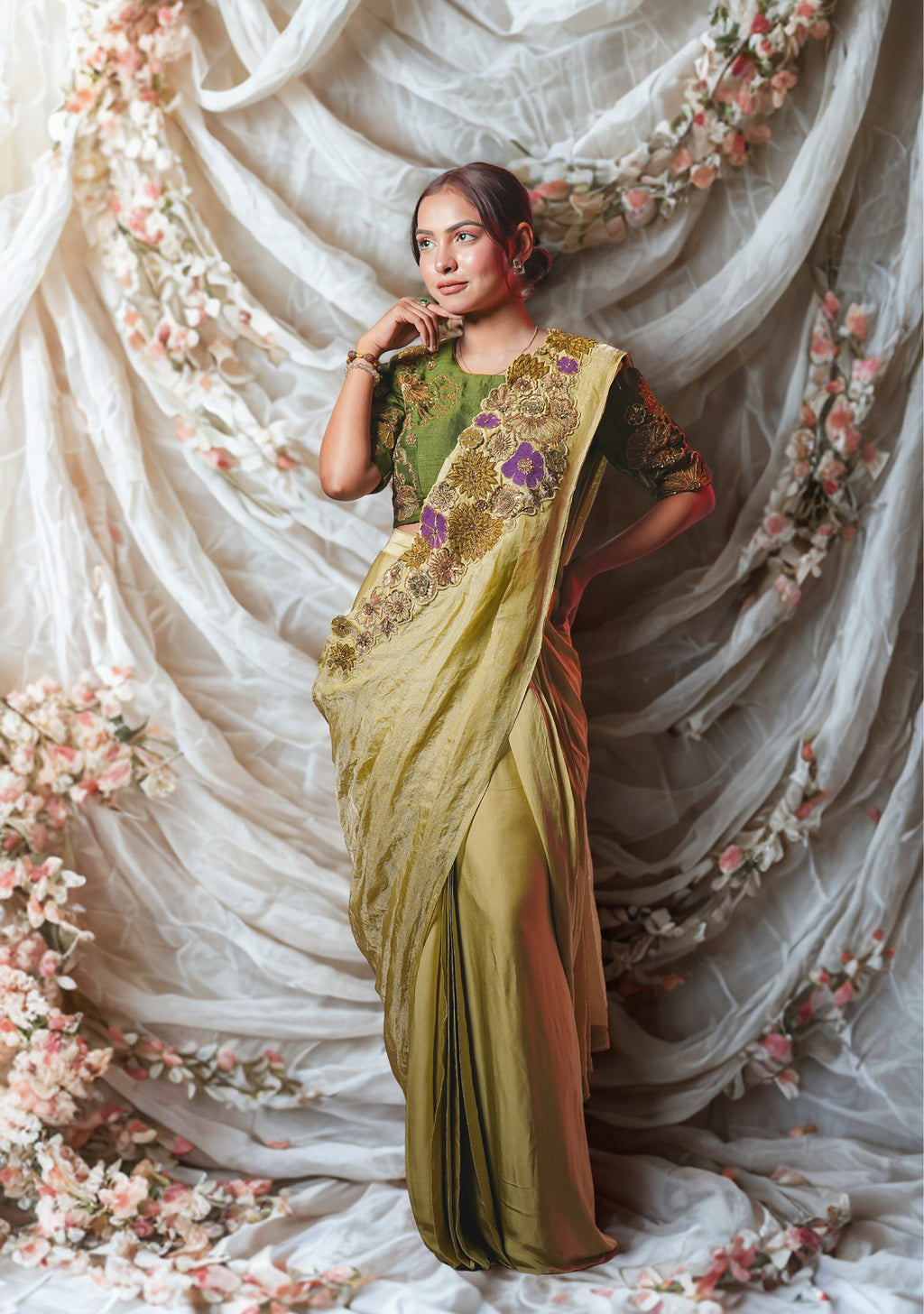 The Celeste Pure Tissue Drape Saree