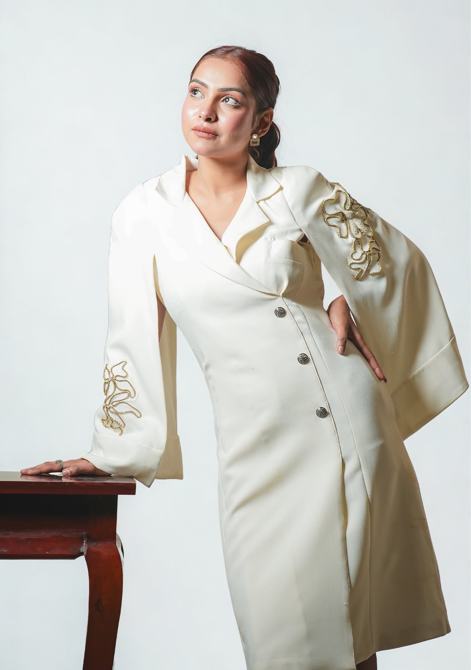 The Ivory Aurelia Blazer Dress