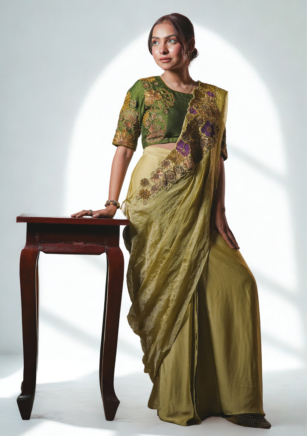 The Celeste Pure Tissue Drape Saree