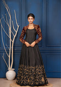Ruhani Black Silk Gown