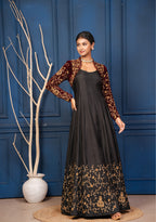 Ruhani Black Silk Gown