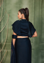 The Midnight Sapphire Drape Saree