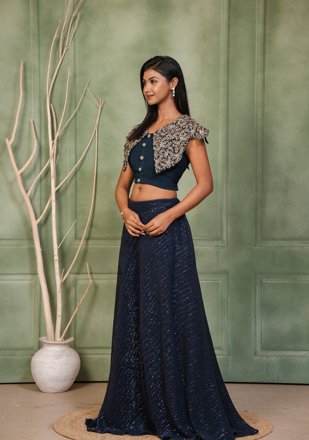 Neelara — The Zardozi Cape Lehenga