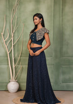 Neelara — The Zardozi Cape Lehenga