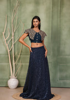 Neelara — The Zardozi Cape Lehenga