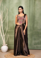 Amaira – The Mocha Shimmer Drape Saree