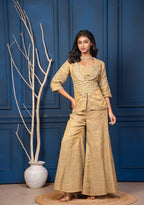 KAARA – The Golden Tissue Embroidered Co-ord Set