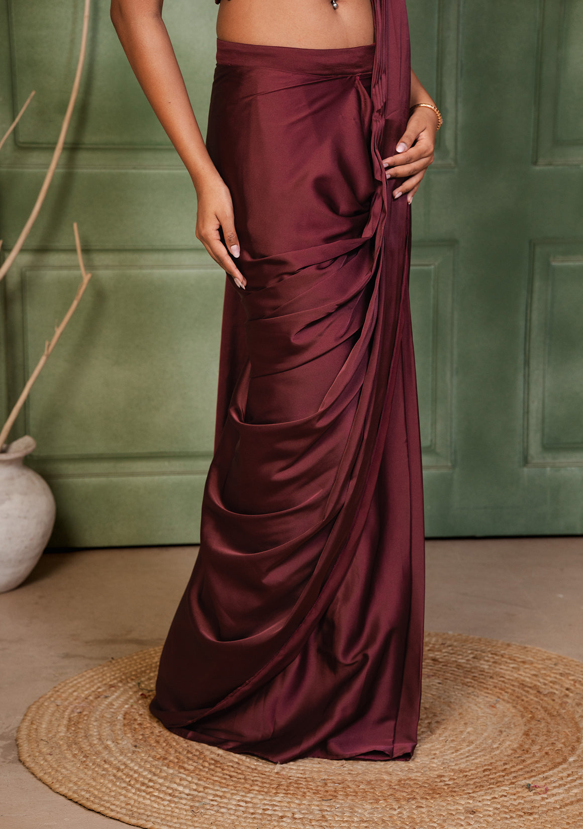 Viara Maroon Bloom Drape