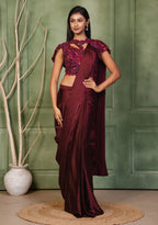 Viara Maroon Bloom Drape