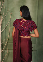 Viara Maroon Bloom Drape