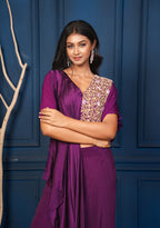 Reya Purple Mirage Drape set