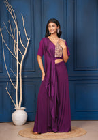 Reya Purple Mirage Drape set