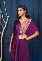 Reya Purple Mirage Drape set