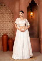 Ivory Mist Cape lehenga