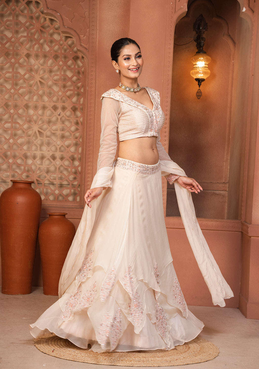 Riha Organza Bloom Lehenga