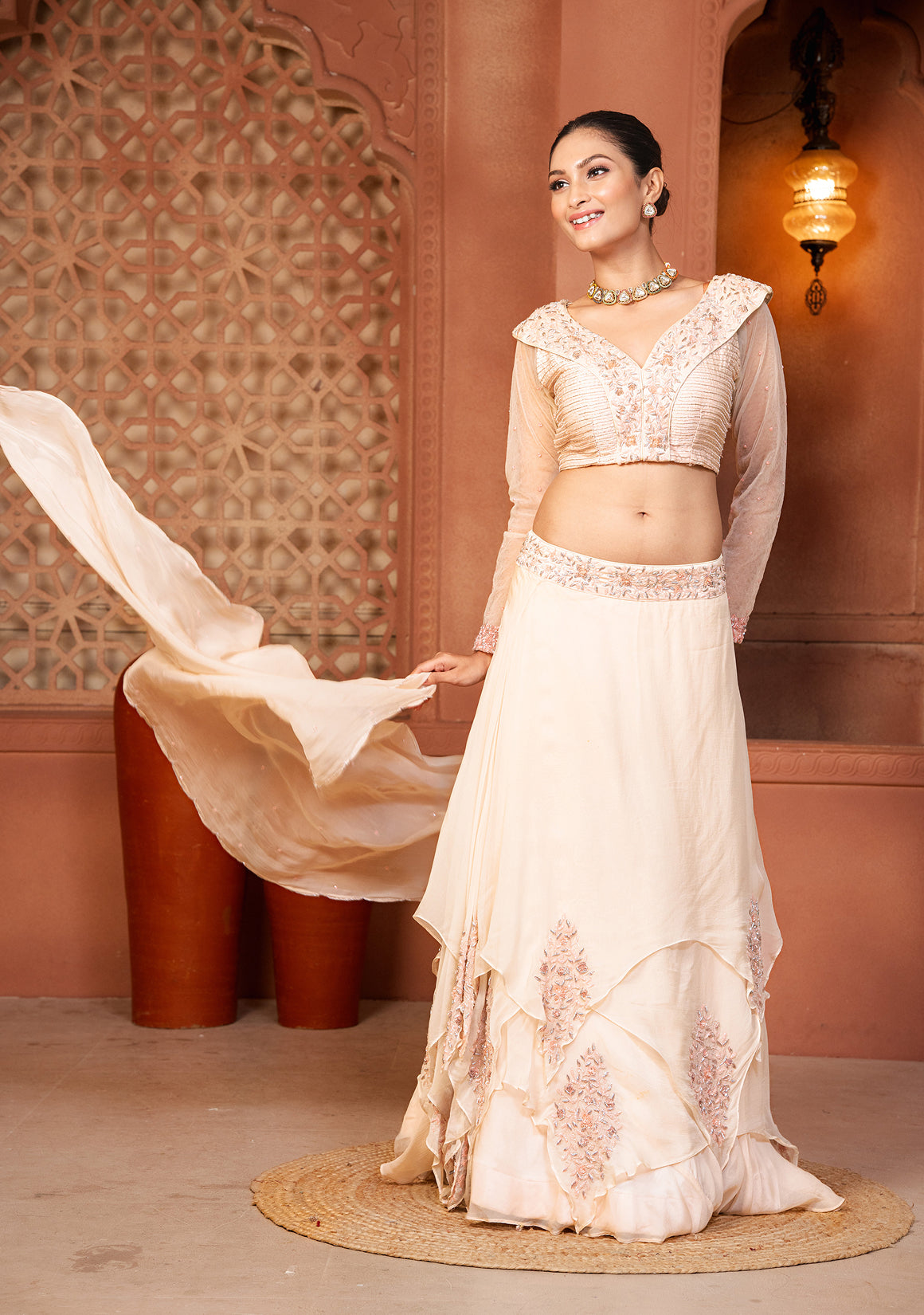 Riha Organza Bloom Lehenga